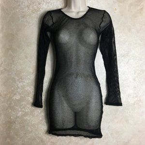 Leg avenue BLACK net dress with g-string set